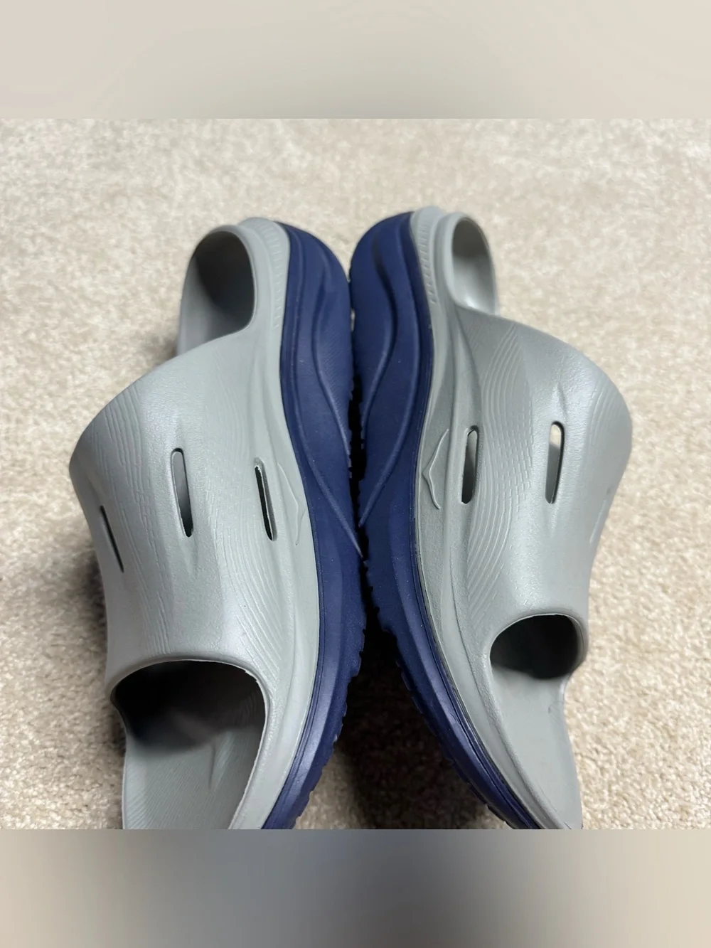 Hoka One One Ora Recovery Slide Sandal Men's 14 Gray Blue Sportswear Casual